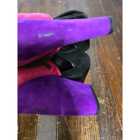 Pierre Hardy Suede Colorblock Colorful Heels Cut Out - Picture 14 of 16